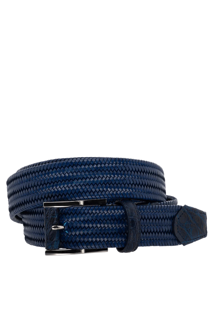 Cesare di Napoli man men's blue leather belt купить с ценами и фото 175905 - photo 1