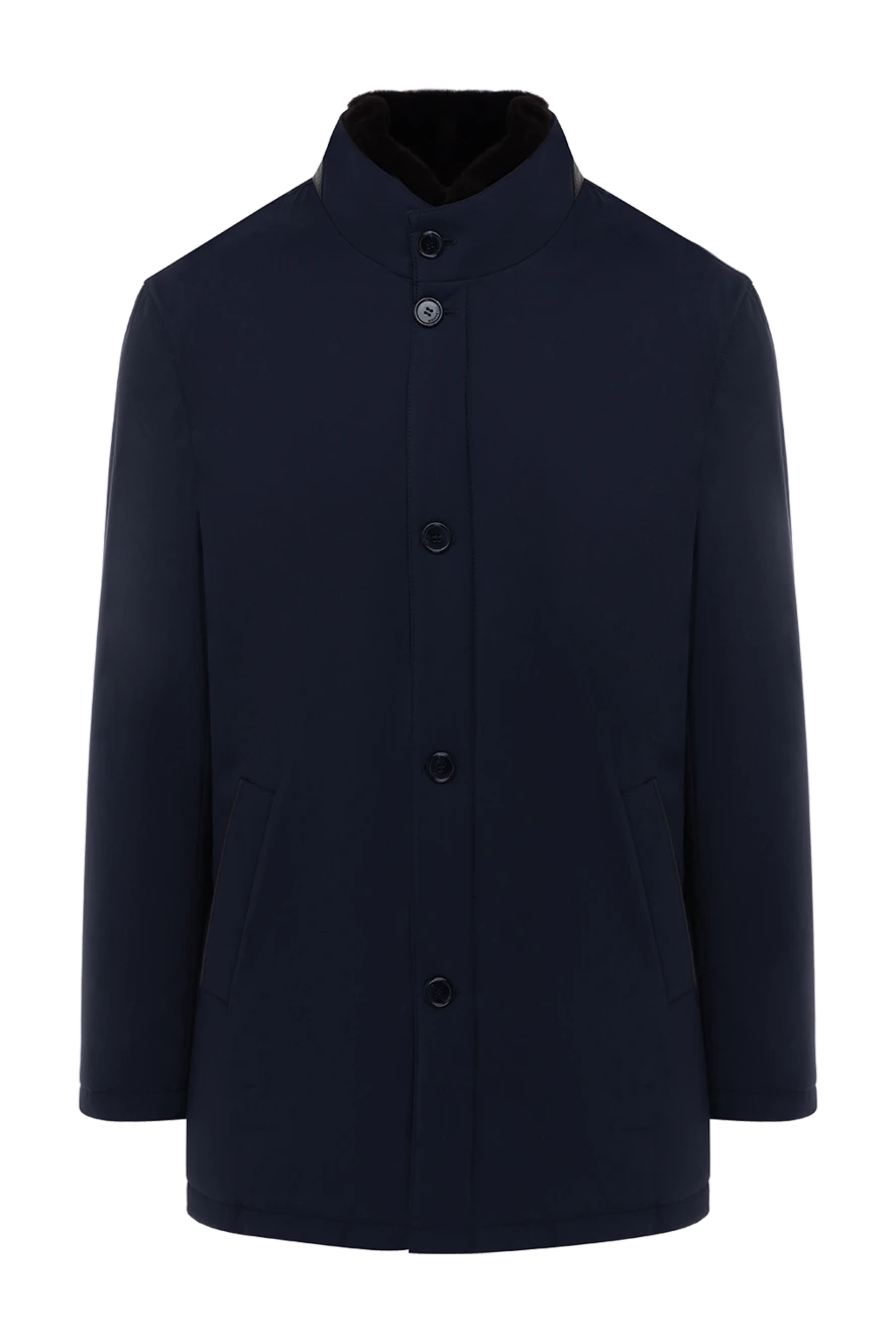Enrico Mandelli navy blue smooth texture button down jacket mens
175921 - photo 1
