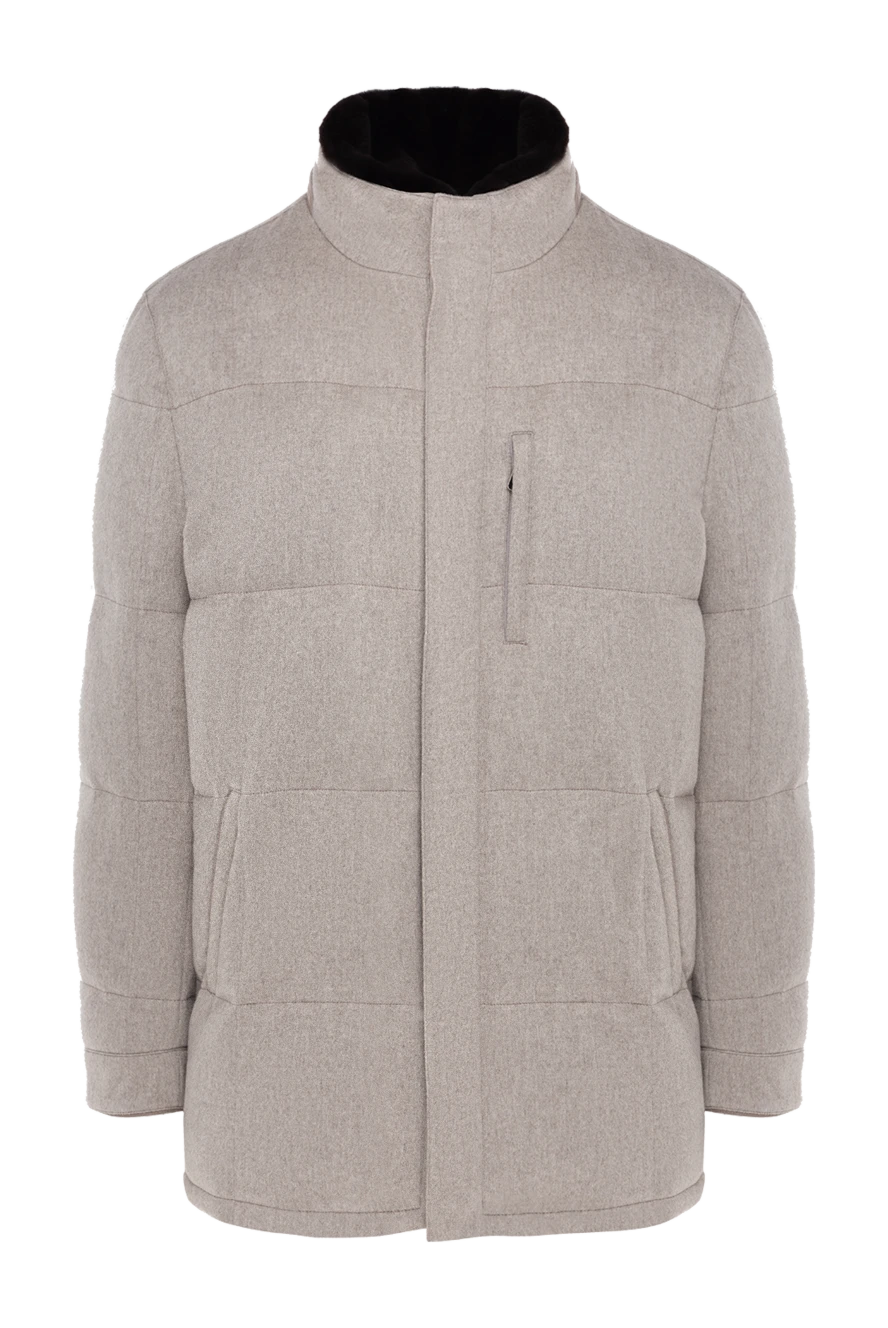 Enrico Mandelli пуховик из вискозы мужской бежевый 175925 - фото 1