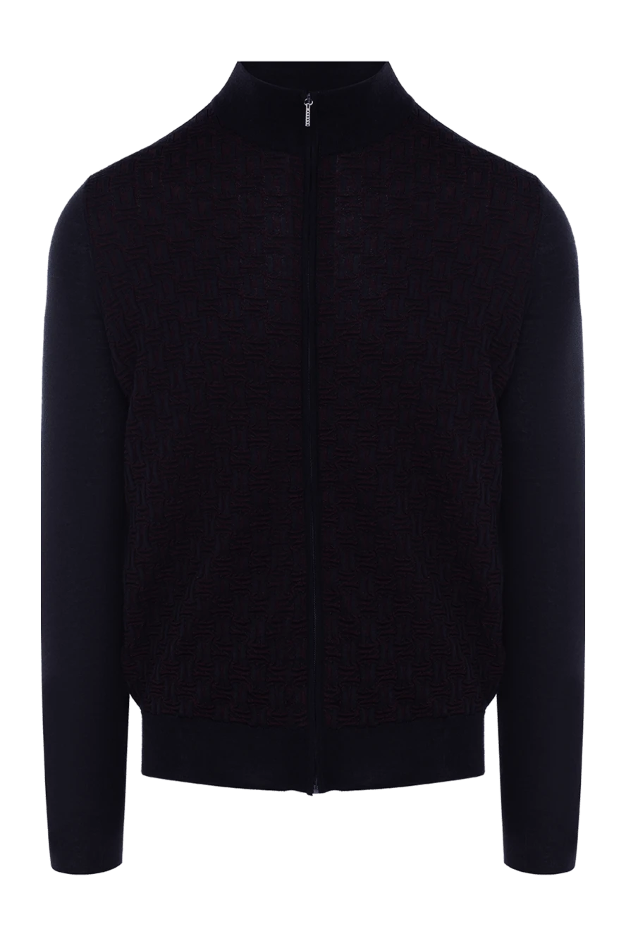 Cesare di Napoli man cashmere and silk cardigan men's blue купить с ценами и фото 175946 - photo 1