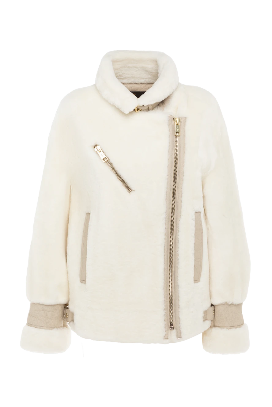 Nicole Benisti жүн мен полиэфирден жасалған ақ түсті әйелдер курткасы 175954 - фото 1