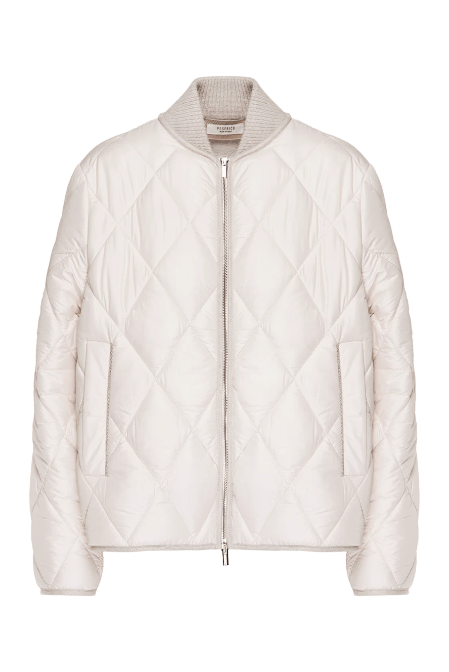 Peserico куртка светлая стеганая с ромбовидной простёжкой и воротником из трикотажа 175997 - фото 1
