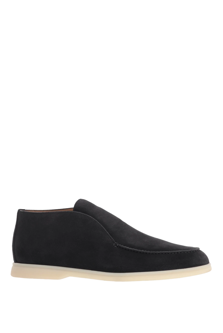 Loro Piana classic open walk ankle boots in blue suede 176015 - photo 1