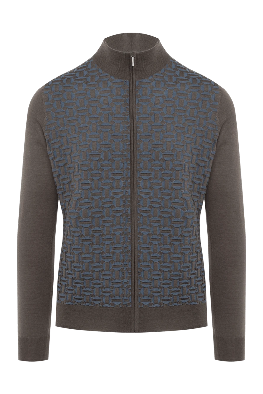 Cesare di Napoli man men's cashmere and silk cardigan brown купить с ценами и фото 176099 - photo 1