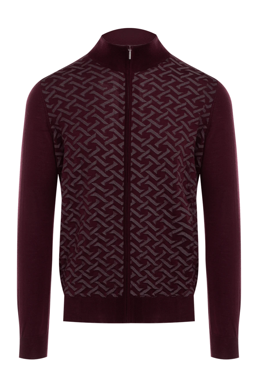 Cesare di Napoli man cardigan made of cashmere and silk, burgundy for men купить с ценами и фото 176105 - photo 1