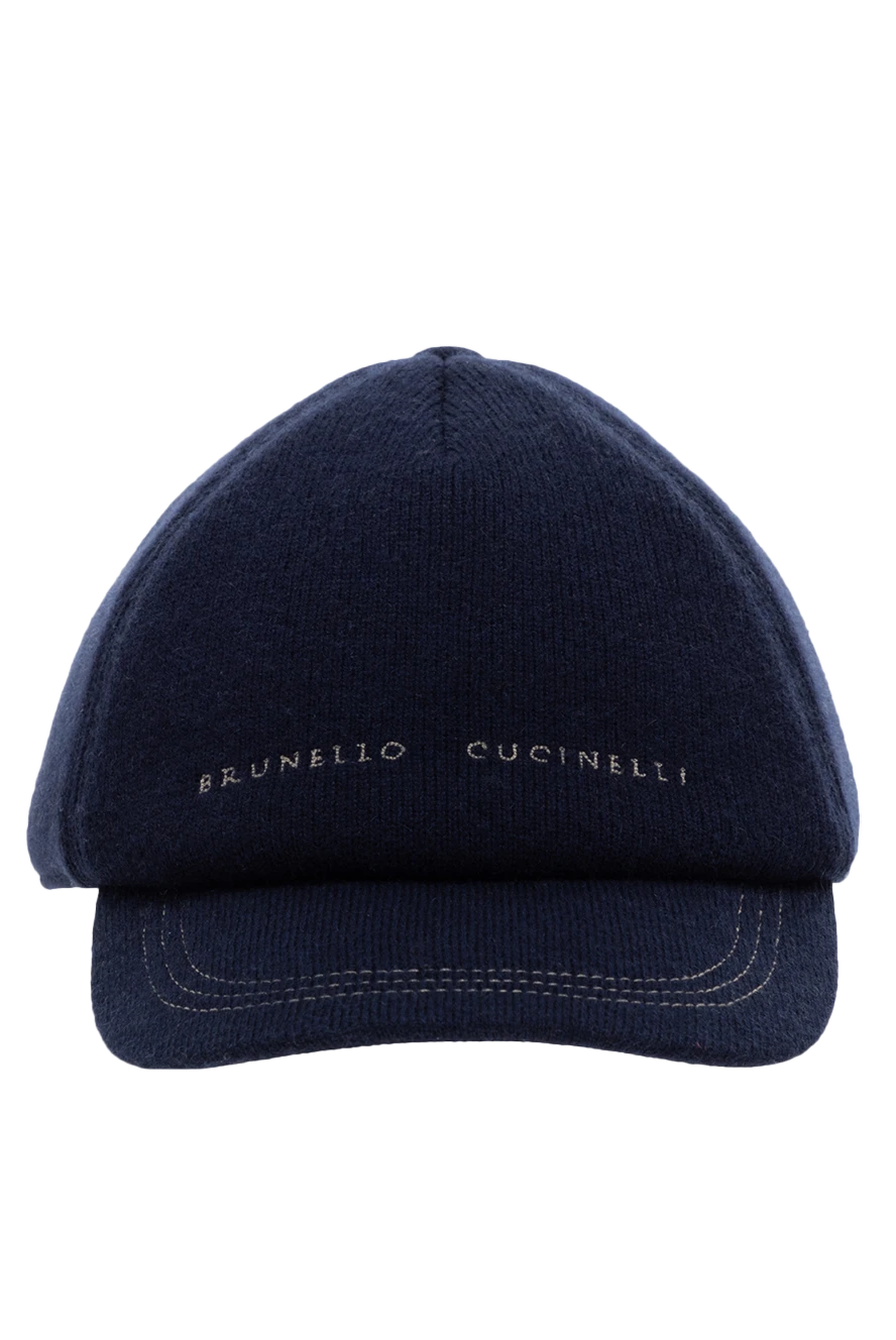 Brunello Cucinelli ерлерге арналған көк кашемир қалпақ 176118 - фото 1