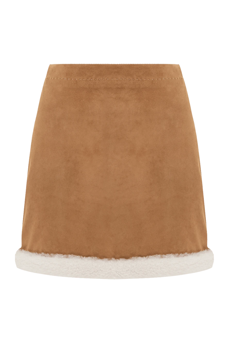 Ermanno Scervino woman beige suede skirt for women купить с ценами и фото 176130 - photo 1