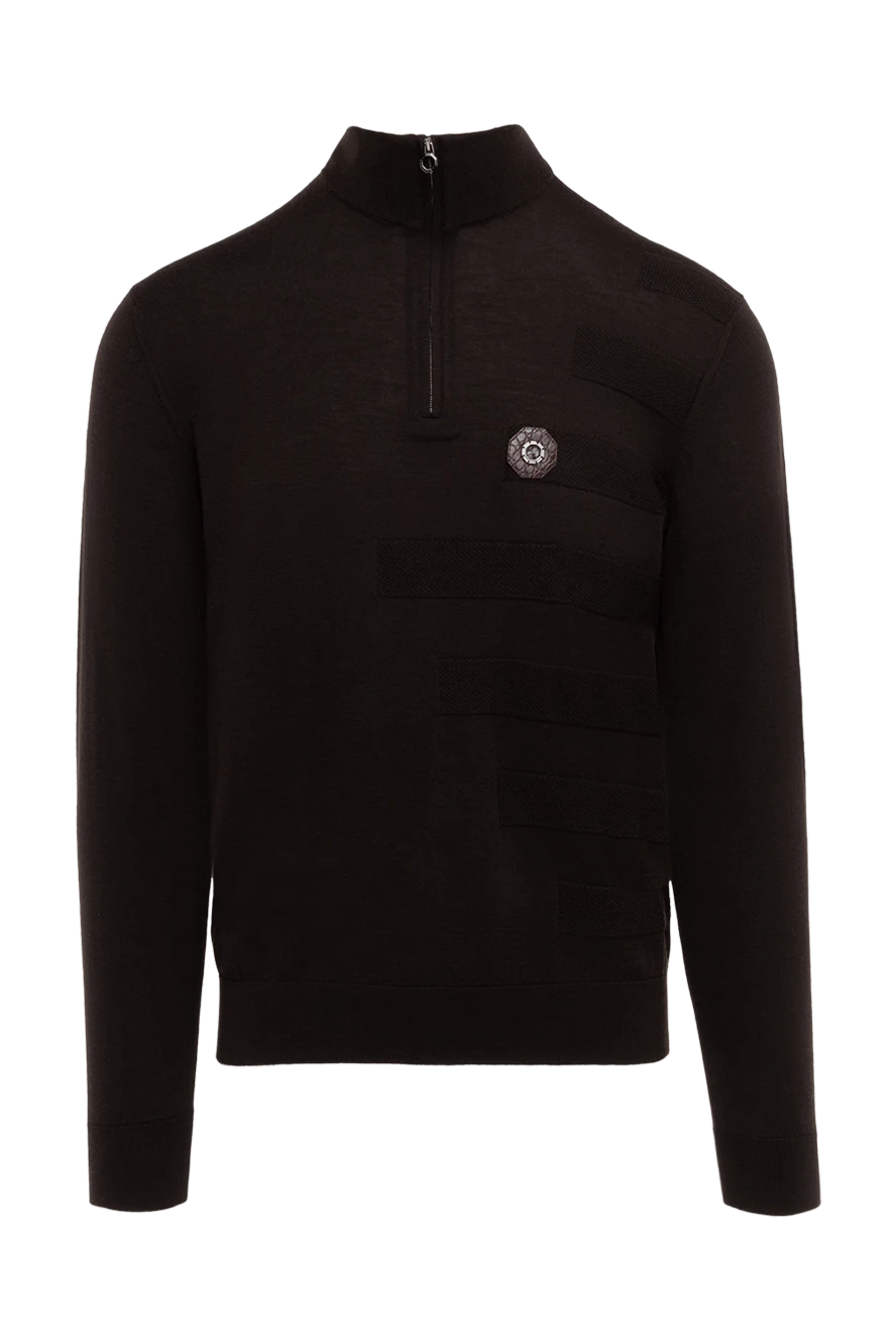 Stefano Ricci тройер из шерсти и кожи аллигатора коричневый мужской 176136 - фото 1