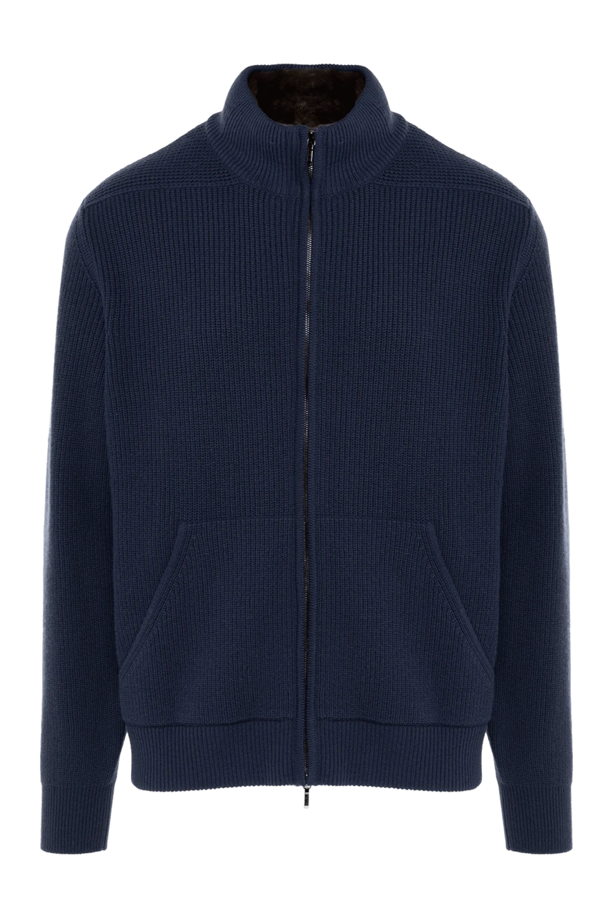 Loro Piana man blue cashmere cardigan for men купить с ценами и фото 176155 - photo 1