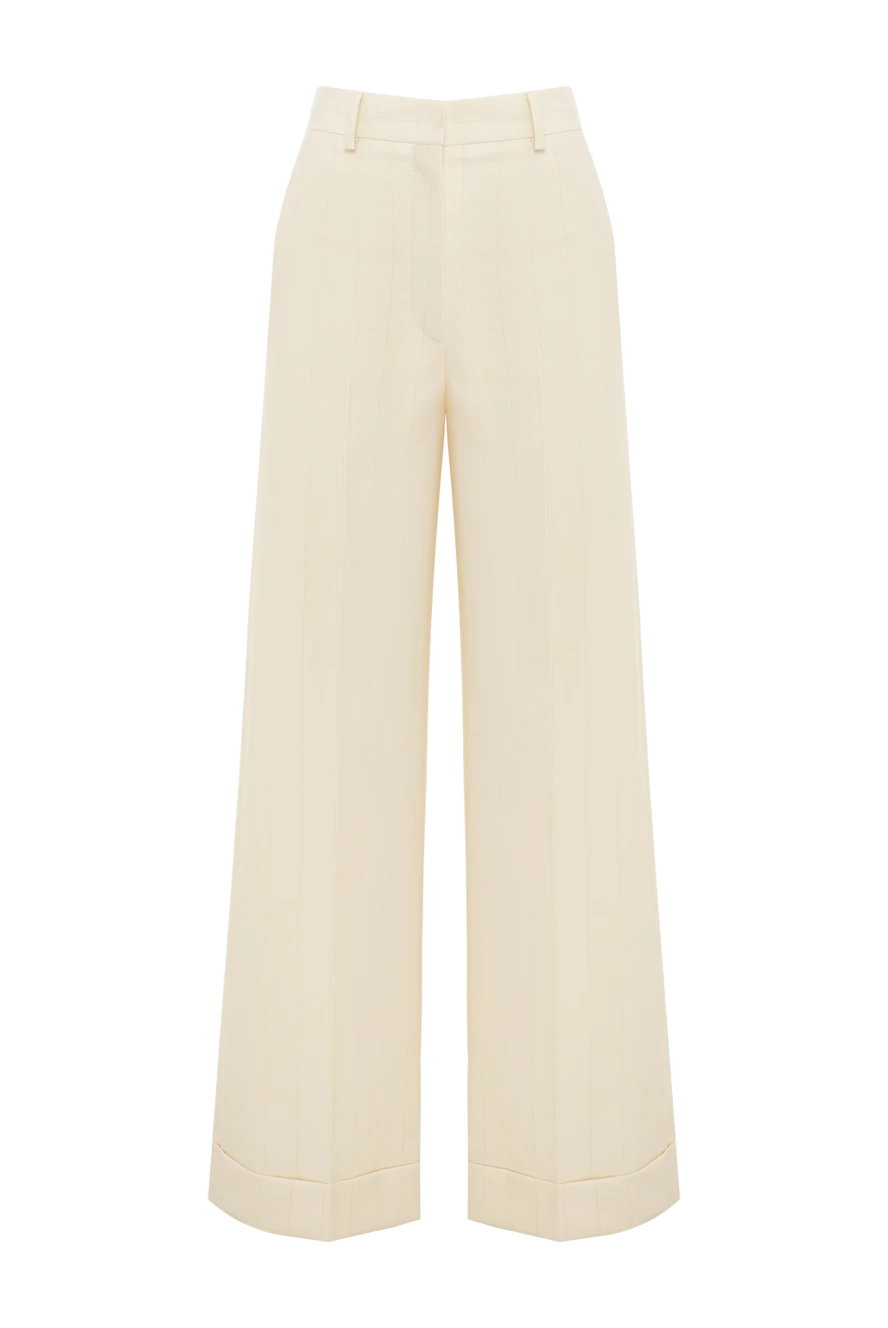 Loro Piana woman white wool trousers for women купить с ценами и фото 176165 - photo 1