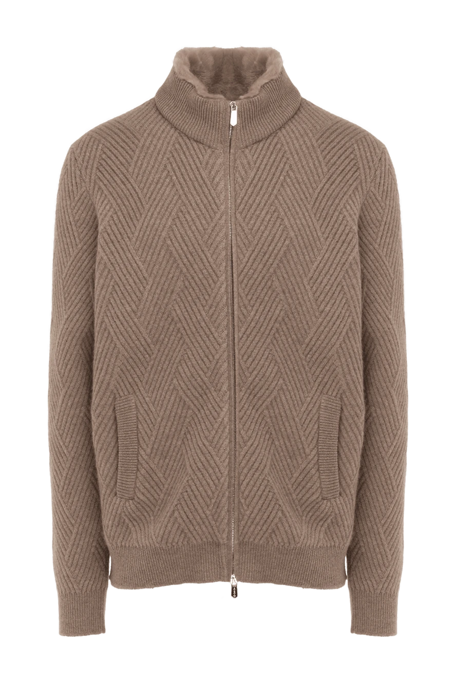 Svevo man beige cashmere cardigan for men купить с ценами и фото 176204 - photo 1