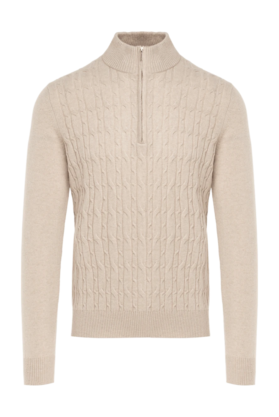 Cesare di Napoli man beige men's cashmere troyer купить с ценами и фото 176223 - photo 1