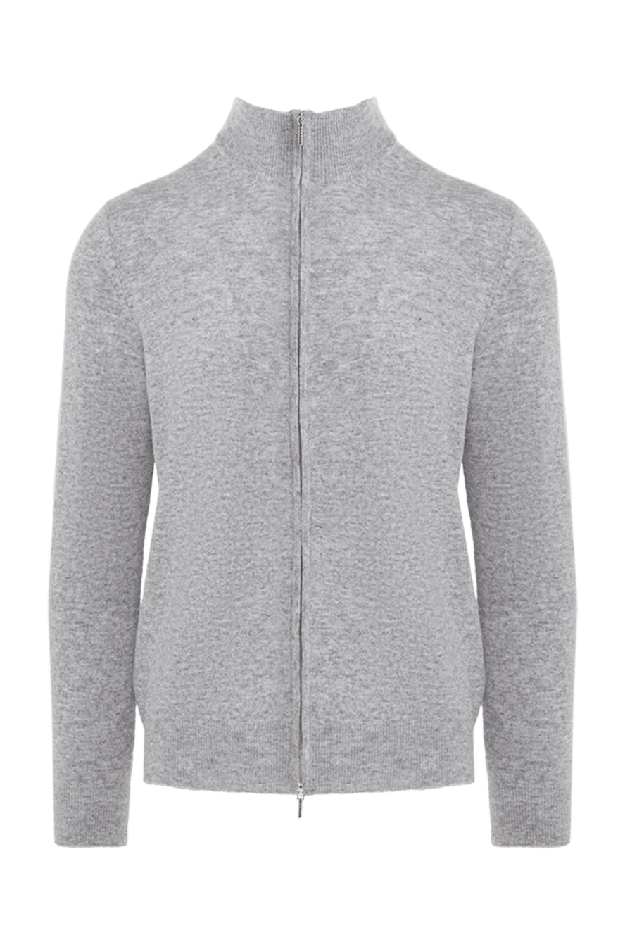 Cesare di Napoli man gray wool and cashmere cardigan for men купить с ценами и фото 176225 - photo 1