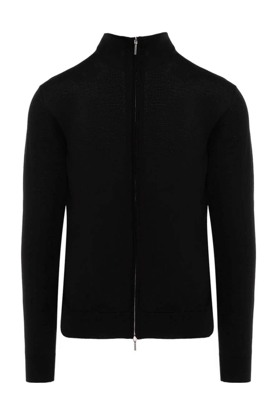 Cesare di Napoli man black wool cardigan for men купить с ценами и фото 176227 - photo 1