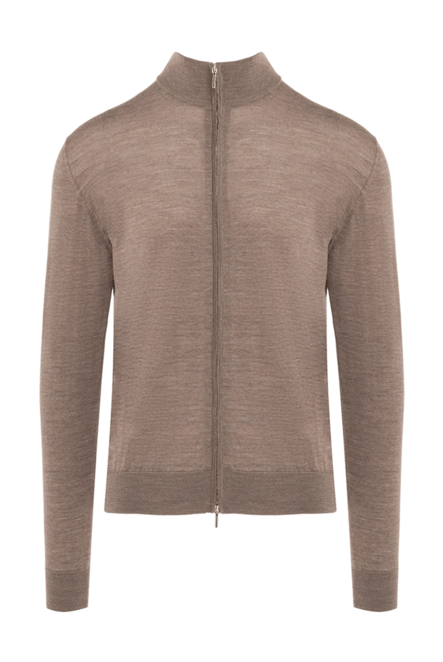 Cesare di Napoli man beige wool cardigan for men купить с ценами и фото 176229 - photo 1