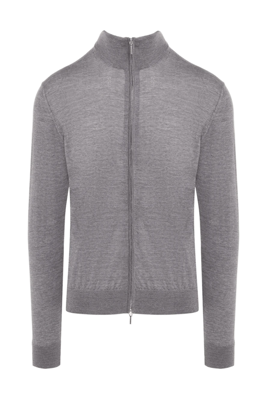 Cesare di Napoli man gray wool cardigan for men купить с ценами и фото 176230 - photo 1