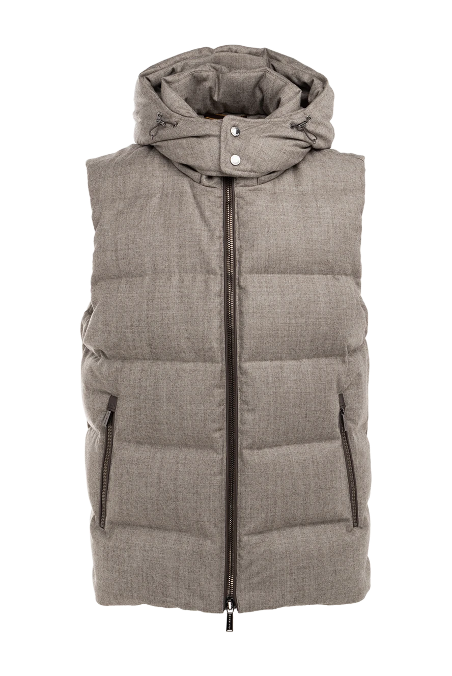 Moorer man men's wool down vest, beige купить с ценами и фото 176240 - photo 1