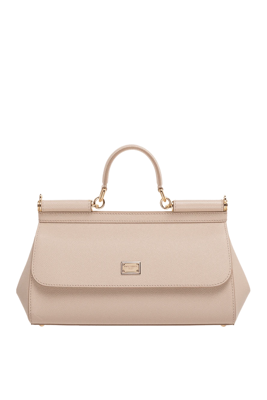 Dolce & Gabbana woman women's leather bag, beige купить с ценами и фото 176248 - photo 1