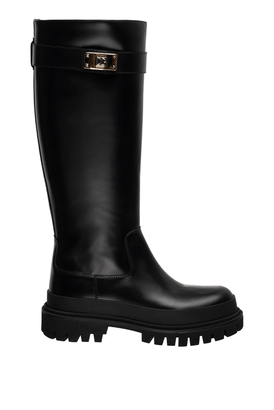 Dolce & Gabbana woman women's black calfskin boots купить с ценами и фото 176264 - photo 1