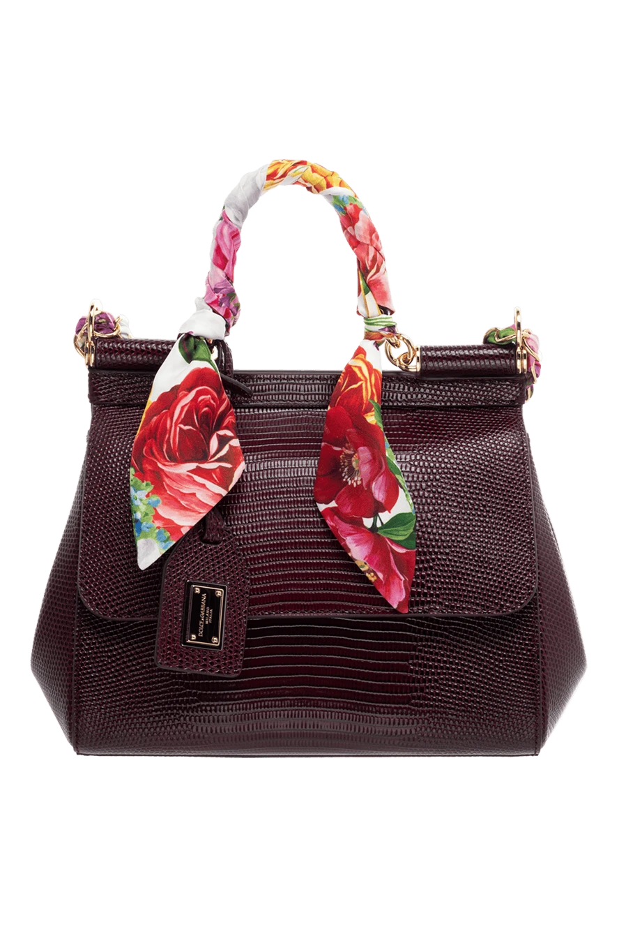 Dolce & Gabbana woman women's genuine leather bag burgundy купить с ценами и фото 176284 - photo 1