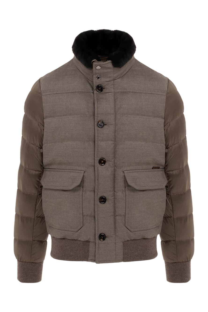 Moorer man men's beige down jacket made of wool and polyamide купить с ценами и фото 176299 - photo 1