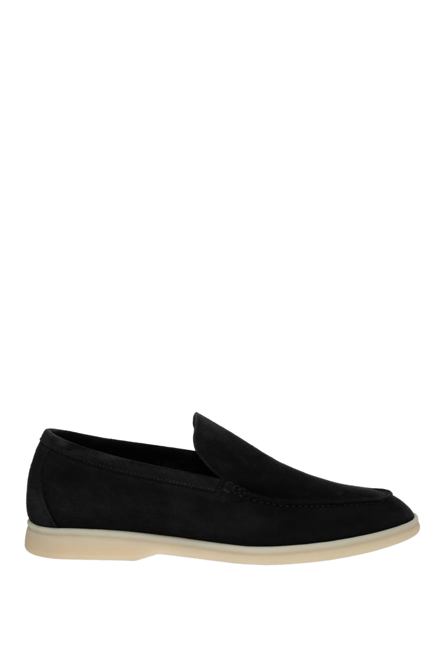 Loro Piana nubuck loafers for men in black 176407 - photo 1