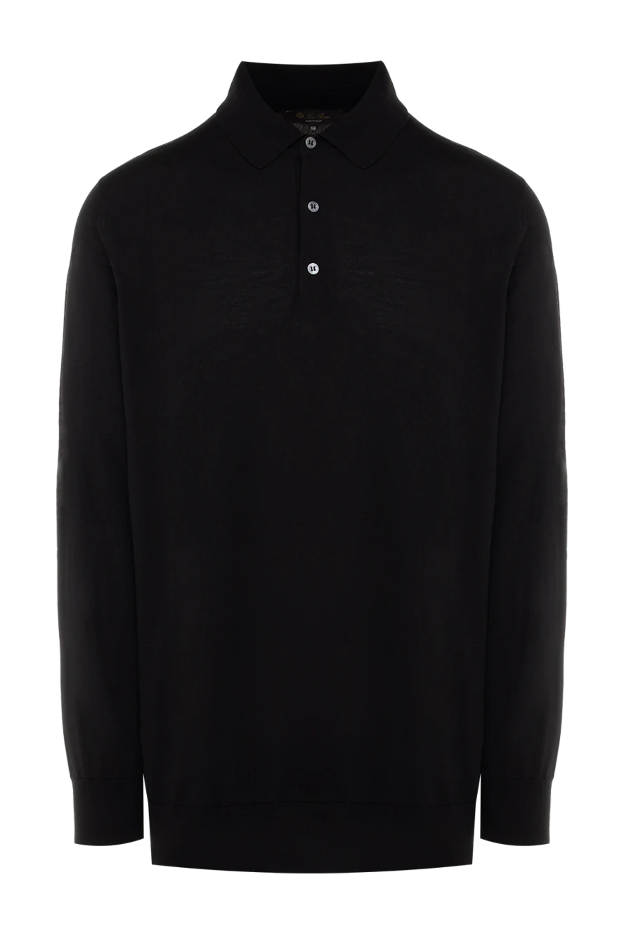 Loro Piana man men's black long sleeve wool polo купить с ценами и фото 176416 - photo 1