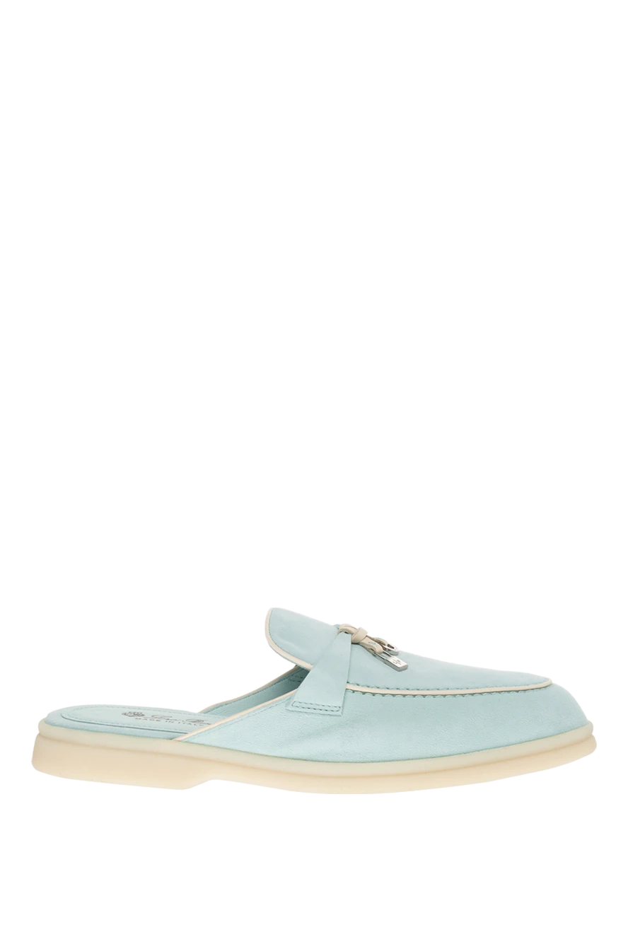 Loro Piana woman women's nubuck mules blue купить с ценами и фото 176423 - photo 1