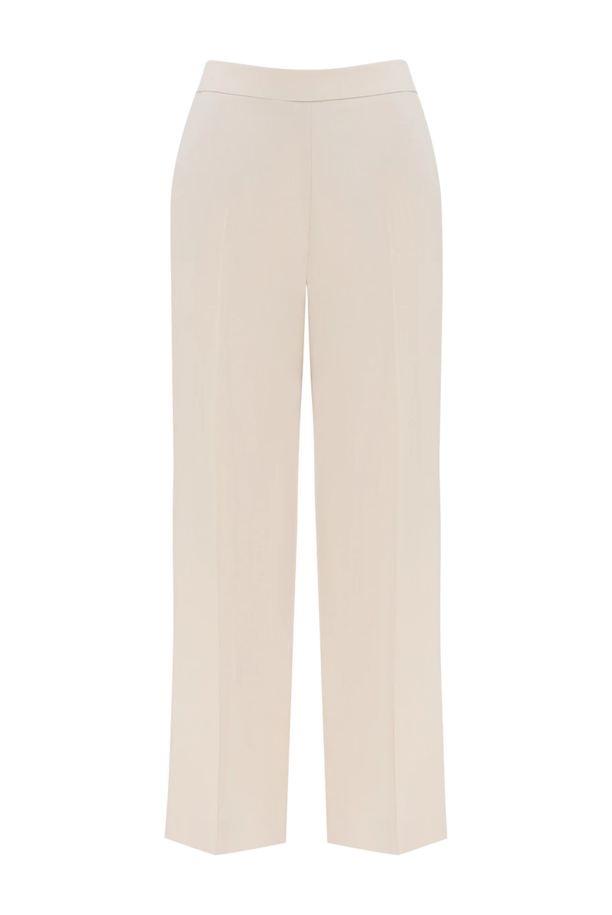 Loro Piana woman women's beige wool trousers купить с ценами и фото 176431 - photo 1