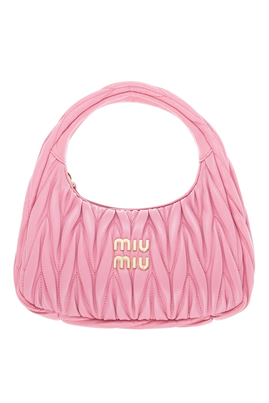 Miu Miu Әйелдер қызғылт түсті әйелдер былғары сөмкесі купить с ценами и фото 176434 - фото 1