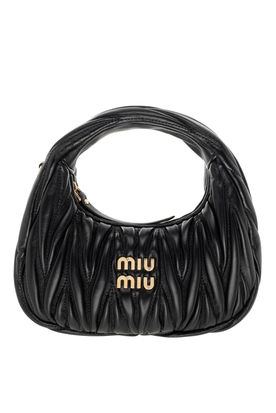 Miu Miu Әйелдер әйелдердің қара былғары сөмкесі купить с ценами и фото 176435 - фото 1