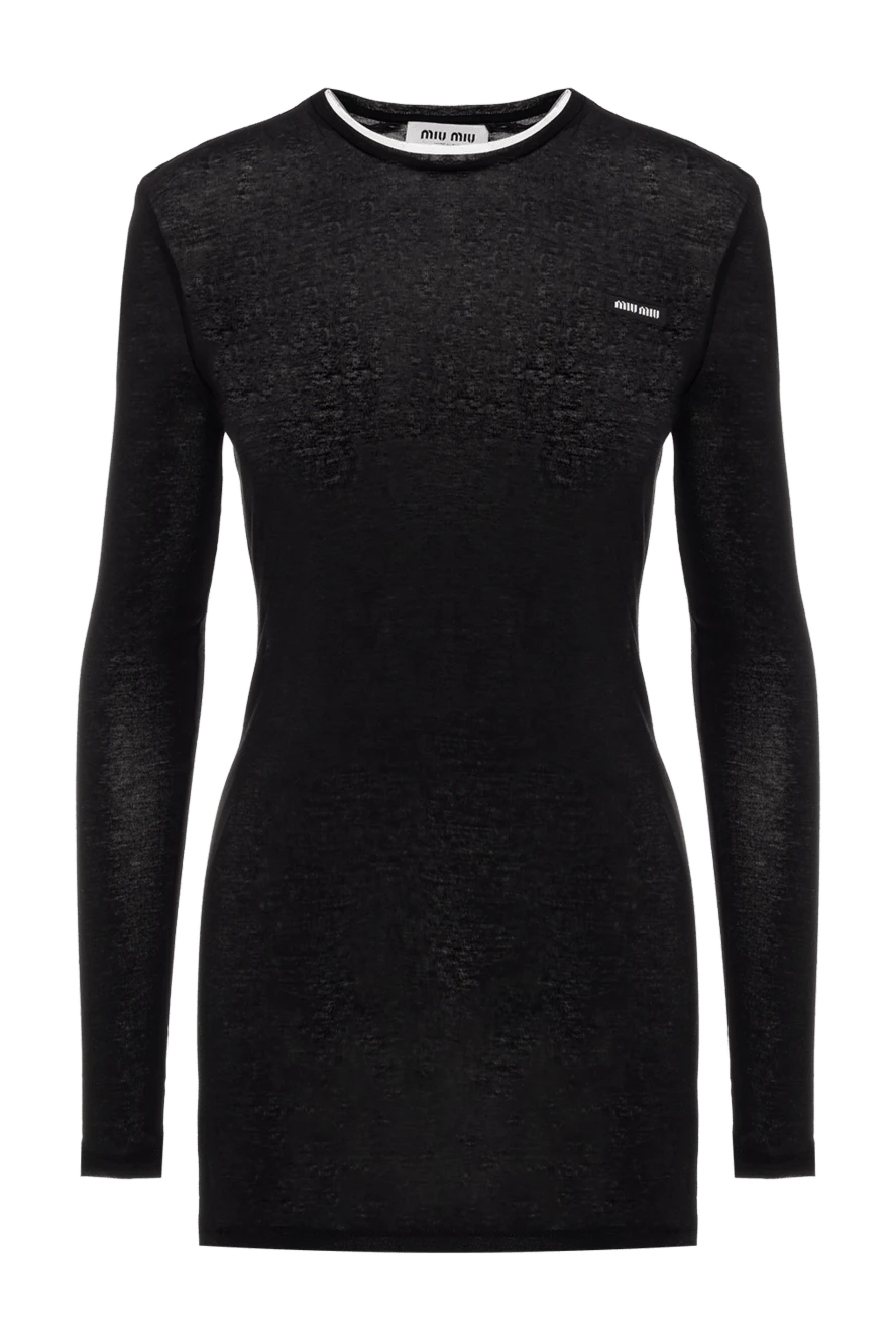 Miu Miu woman black knitted cotton dress купить с ценами и фото 176442 - photo 1