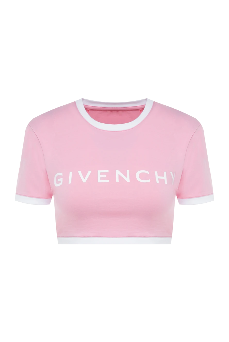 Givenchy Әйелдер әйелдерге арналған мақта мен эластаннан тігілген футболка, қызғылт түсті купить с ценами и фото 176458 - фото 1