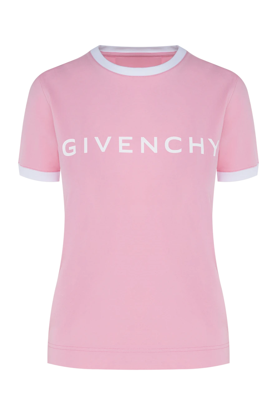 Givenchy Әйелдер әйелдерге арналған мақта мен эластаннан тігілген футболка, қызғылт түсті купить с ценами и фото 176459 - фото 1