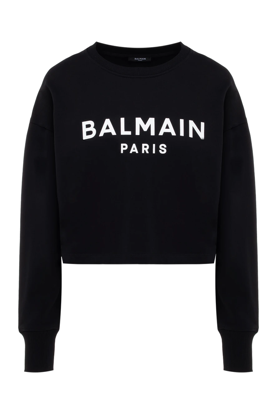 Balmain woman women's white cotton hoodie купить с ценами и фото 176473 - photo 1