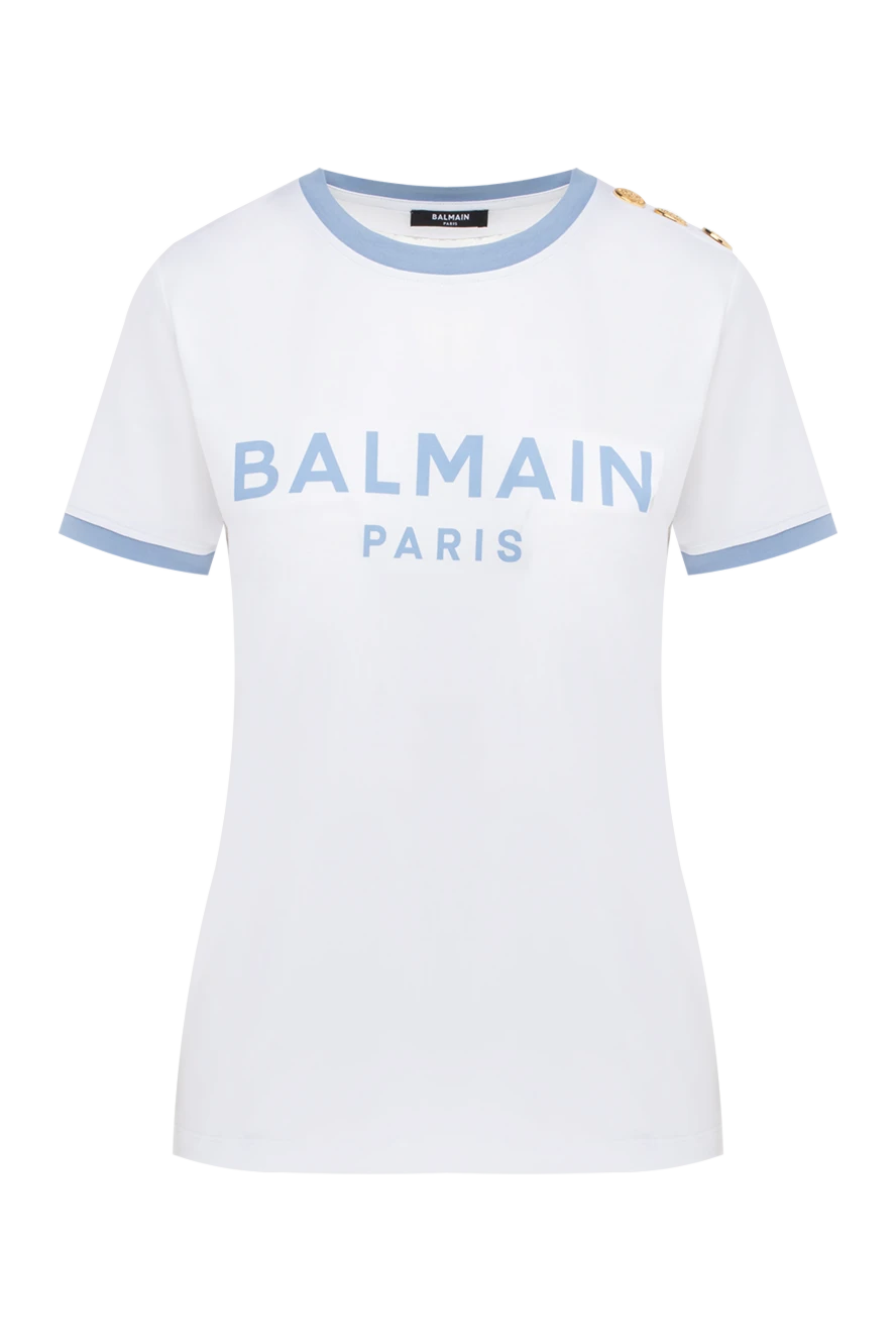 Balmain woman women's white cotton t-shirt купить с ценами и фото 176478 - photo 1