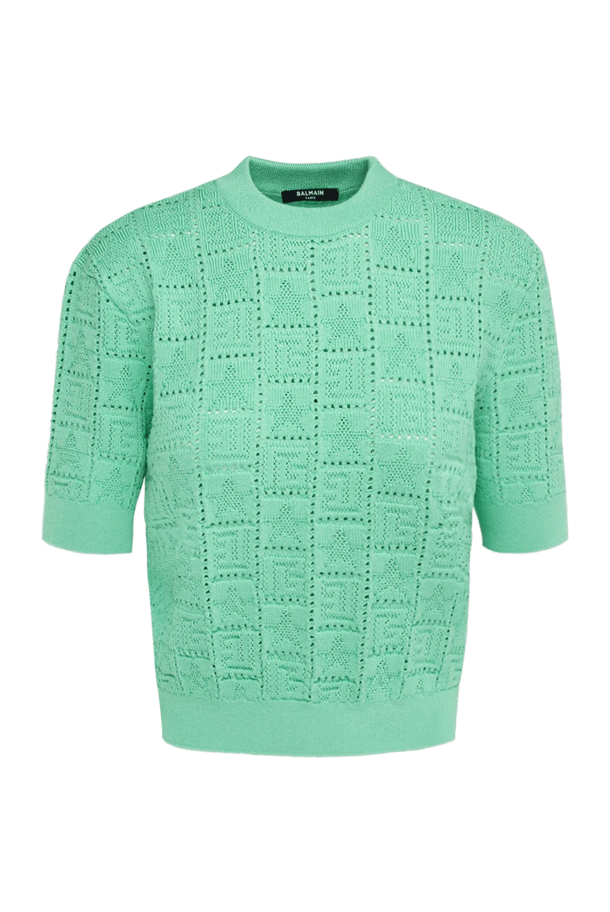 Balmain woman women's viscose and polyester jumper green купить с ценами и фото 176480 - photo 1