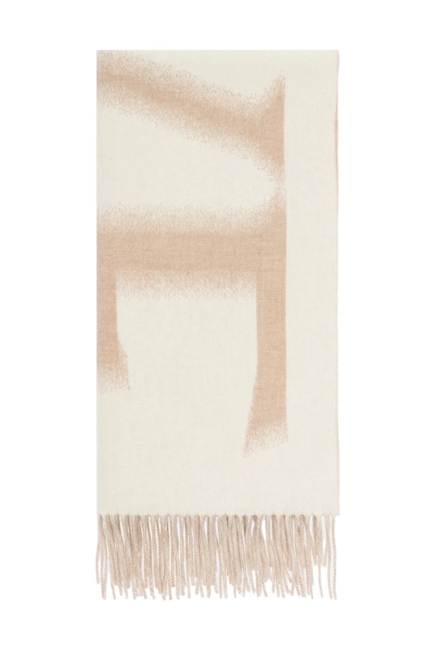 Loewe woman women's beige wool and cashmere scarf купить с ценами и фото 176497 - photo 1