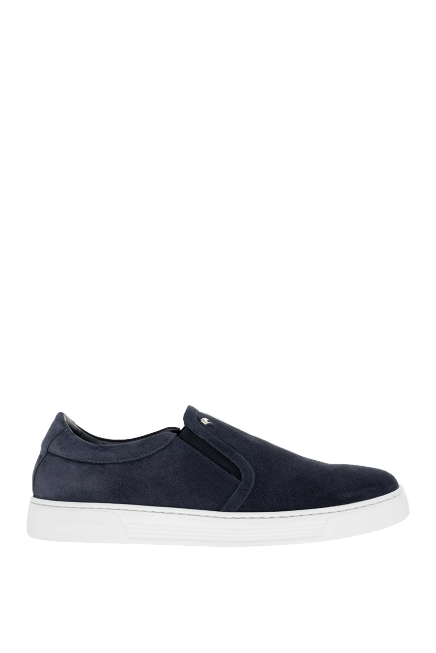 Stefano Ricci мокасины из нубука мужские синие 176544 - фото 1