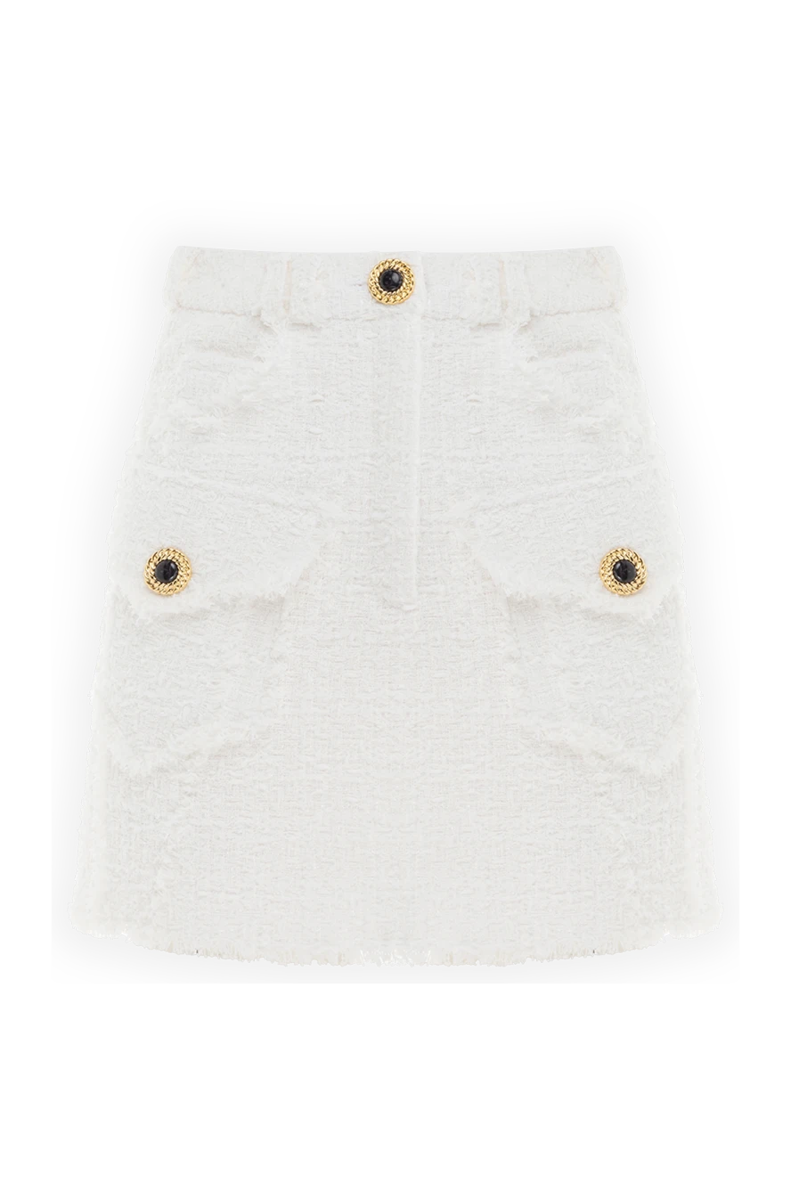 Balmain woman women's white cotton and polyamide skirt купить с ценами и фото 176580 - photo 1