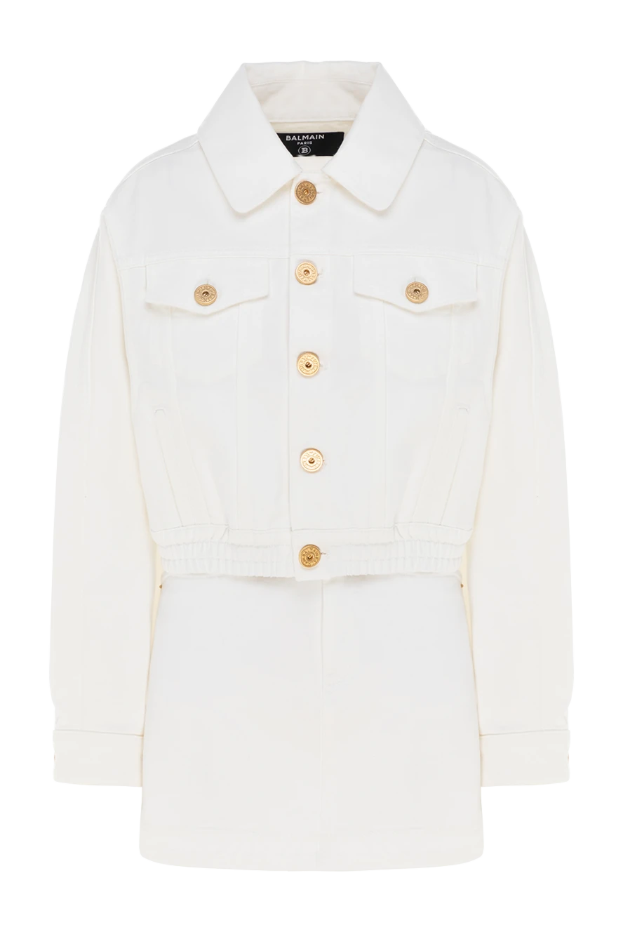 Balmain woman women's white cotton skirt suit купить с ценами и фото 176583 - photo 1