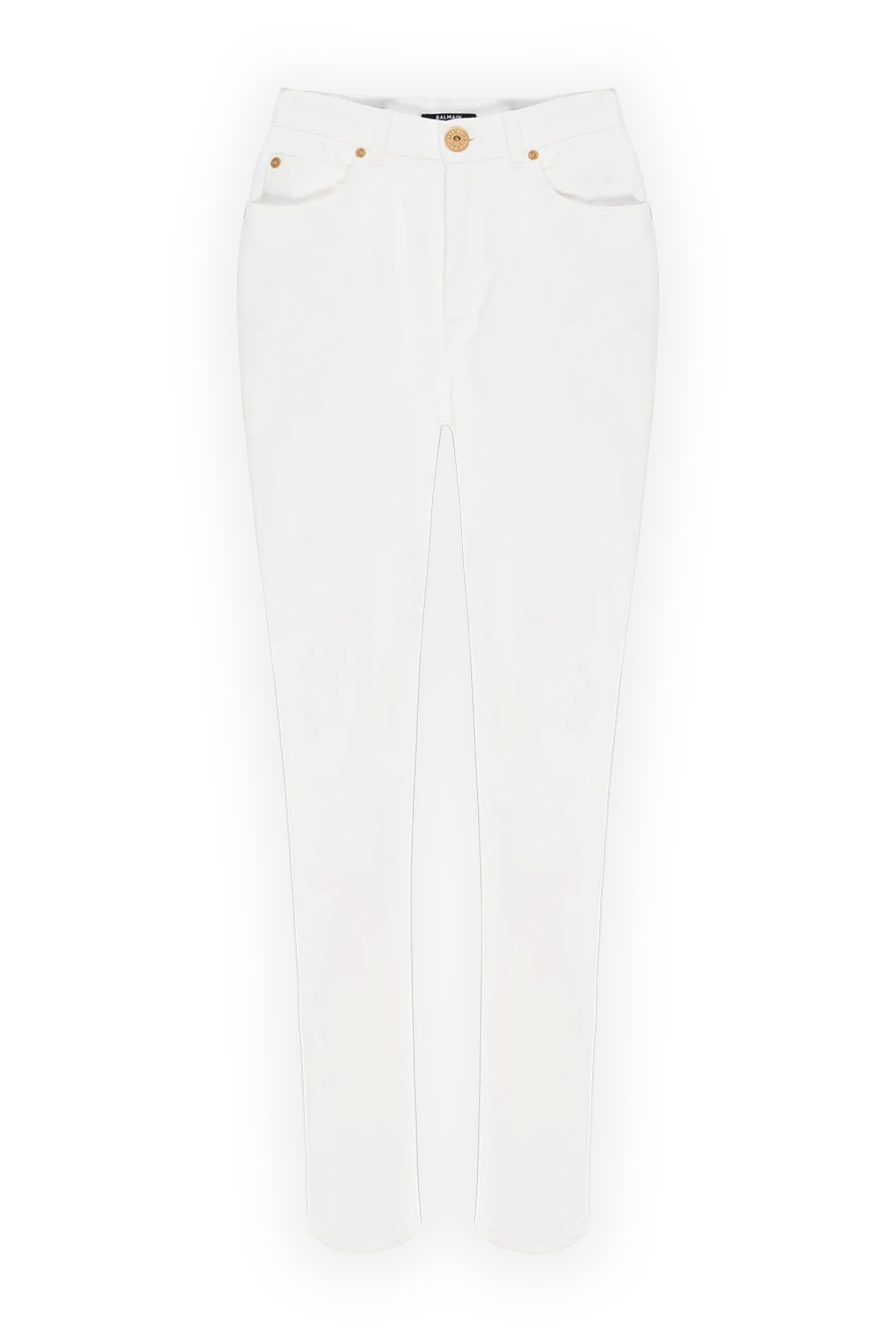 Balmain woman women's white cotton jeans купить с ценами и фото 176585 - photo 1