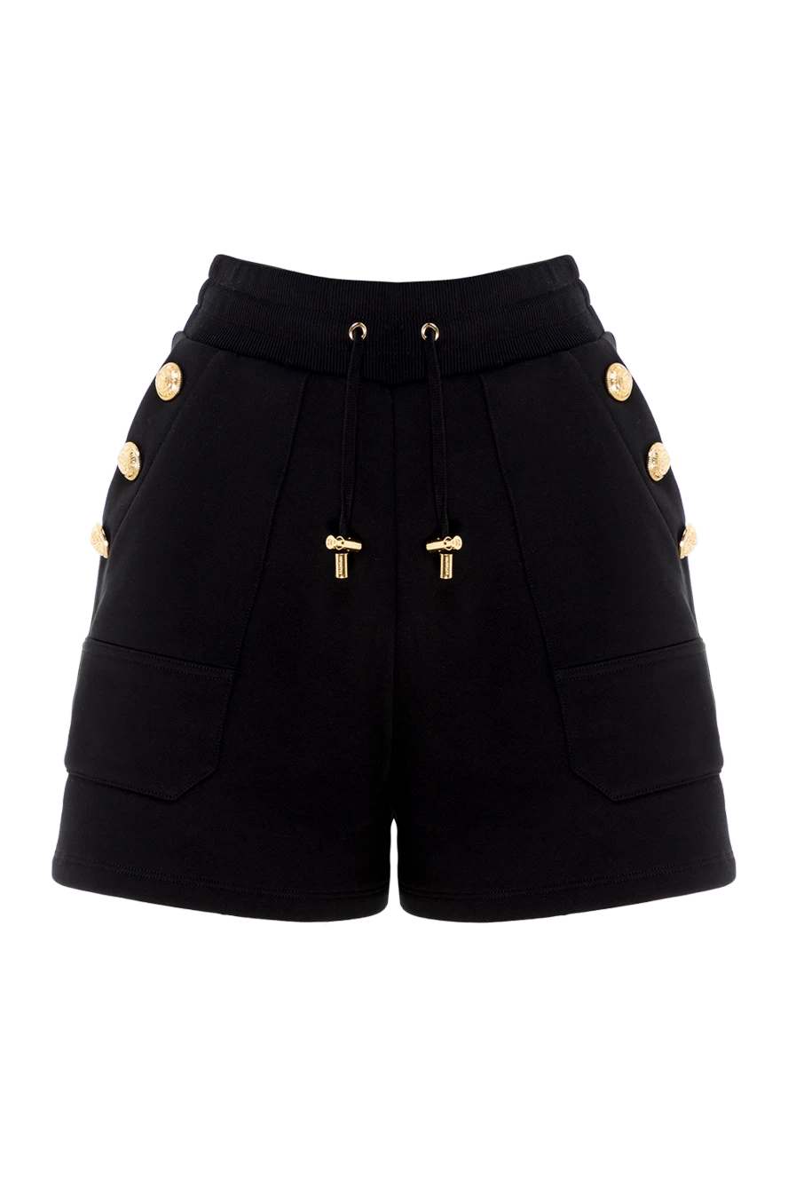 Balmain woman women's black cotton shorts купить с ценами и фото 176597 - photo 1