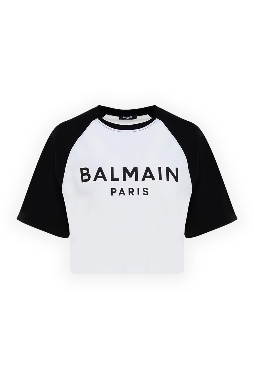 Balmain Әйелдер әйелдерге арналған ақ мақтадан жасалған футболка купить с ценами и фото 176599 - фото 1