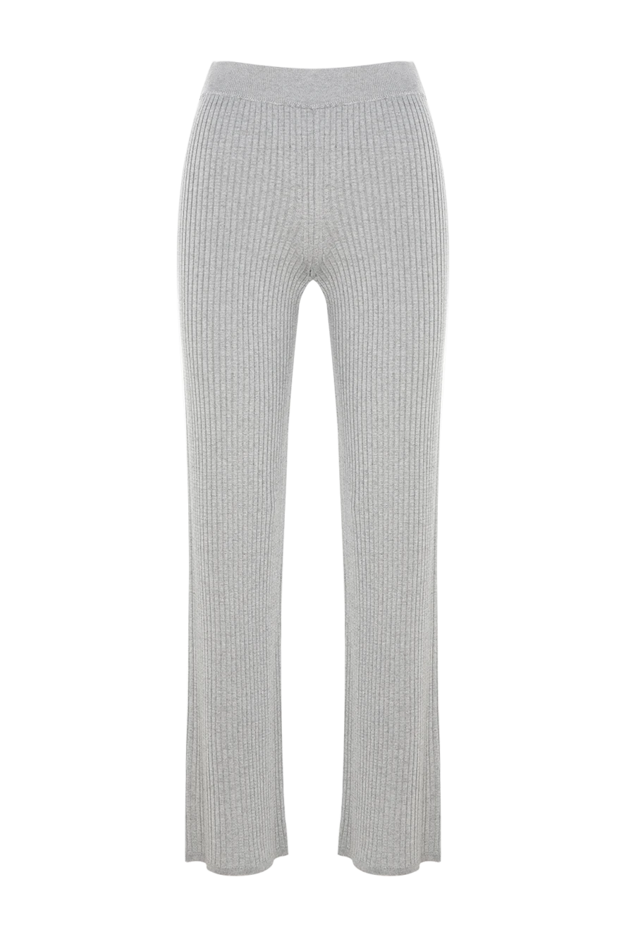 Peserico брюки трикотажные из вискозы и полиэстера женские серые 176644 - фото 1