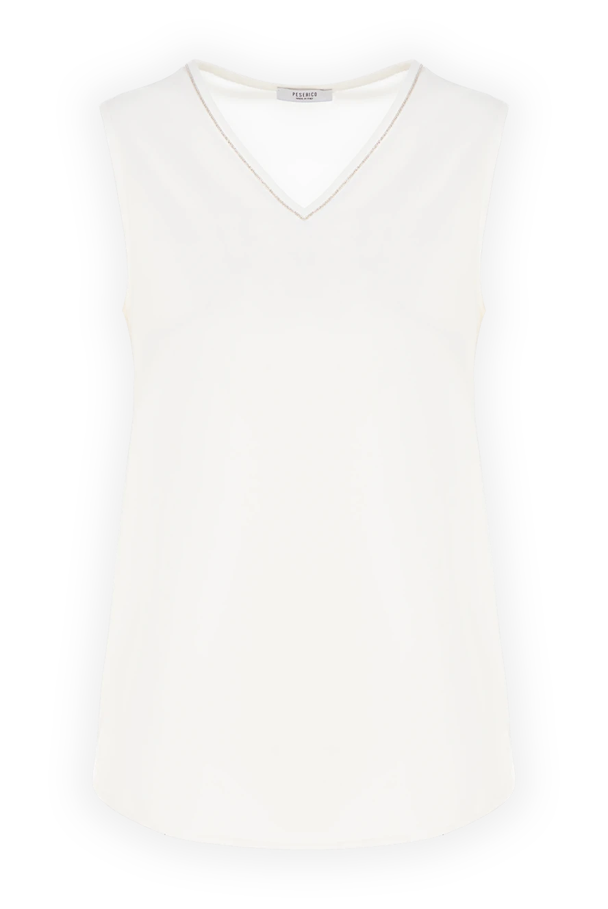 Peserico топ из шелка и эластана женский белый 176665 - фото 1