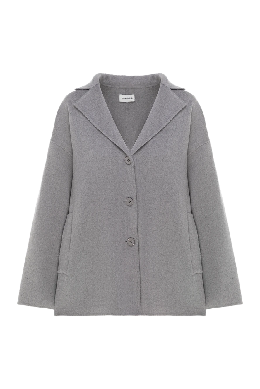 P.A.R.O.S.H. woman women's gray wool and cashmere jacket купить с ценами и фото 176721 - photo 1