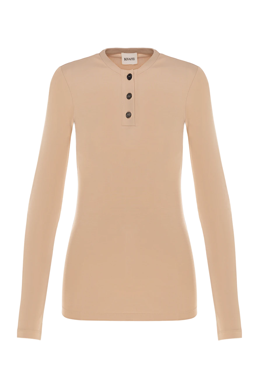 Khaite woman polo with long sleeves made of viscose beige купить с ценами и фото 176772 - photo 1