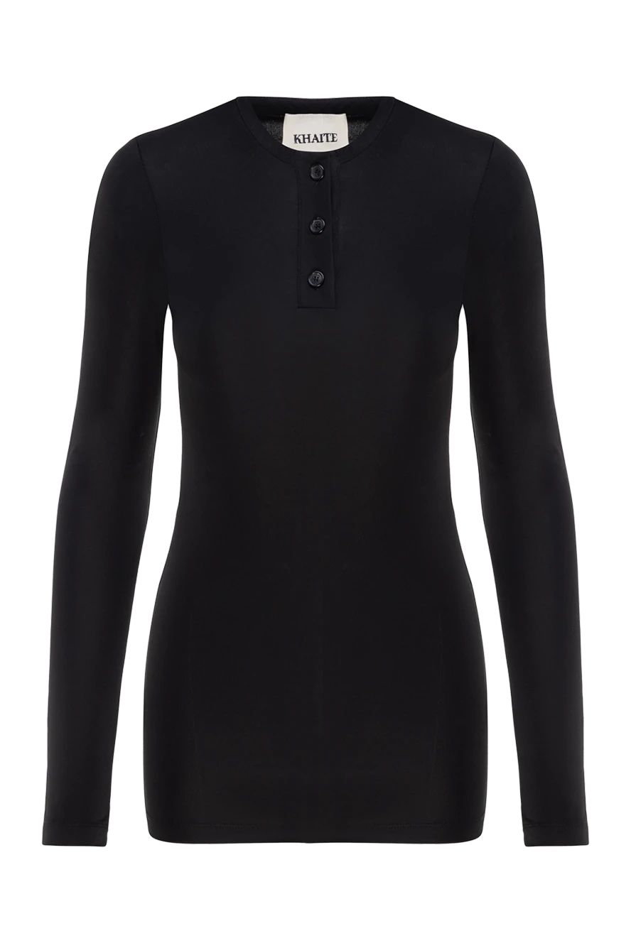 Khaite woman polo with long sleeves in viscose, black купить с ценами и фото 176773 - photo 1