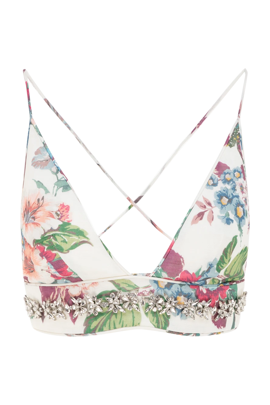 Zimmermann топ женский белый из льна и шелка 176820 - фото 1